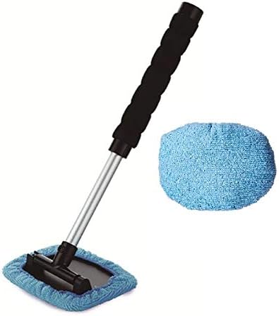 Luminous Group Windshield Cleaner Window Windshield Cleaning Tool with Extendable Handle and 2 Washable Reusable Microfiber Cloth Auto Interior Exterior Glass Wiper Car Glass Cleaner Kit (Extendable)