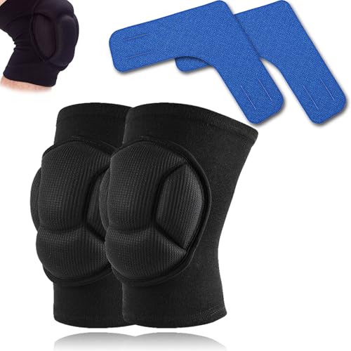 Katslyn Knee Pads Work,Thick Foam Knee Pads for Men/Women,Collision Avoidance Sleeves with 2 V-Shaped Sport Support Bandages,Non-Slip Thickened Kneepads for Dance,Sports,Gardening,Volleyball,Cleaning