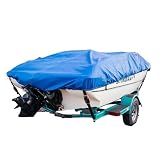 Trailerable Boat Cover, Upgraded Heavy Duty Waterproof Boat Cover for Center Console Boat Marine Gra