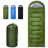 Sleeping Bags for Adult and Kids - Ultralight 3 Season Sleeping Bag for Cold Weather, Compact Backpacking Camping Sleeping Bag for Girls Boys, Lightweight Sleeping Bags for Outdoor Camping (Green)