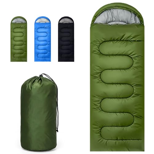 Sleeping Bags for Adult and Kids – Ultralight 3 Season Sleeping Bag for Cold Weather, Compact Backpacking Camping Sleeping Bag for Girls Boys, Lightweight Sleeping Bags for Outdoor Camping (Green)