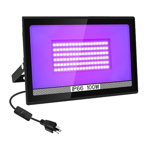 Lumière noire ultraviolette DELURA effet d'inondation puissant 100W