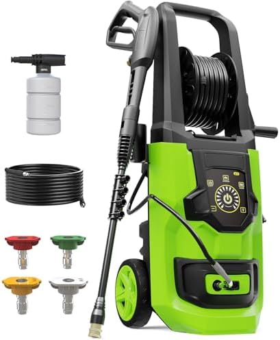 The Surprising Top Picks for Pressure Washing Furniture You Need to See 8 Pressure Washer, 5000PSI 3.2GPM Adjustable Touch Screen with 55FT Total Length Power Washer Electric Powered 4 Nozzles for Driveways Furniture or Cars 2000W, Green