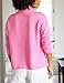 Zontroldy Women's Fuzzy Fleece V Neck Pullover Sweatshirt Jacket Long Sleeve Solid Henley Shirt Sherpa Top(1556-Pink-L)
