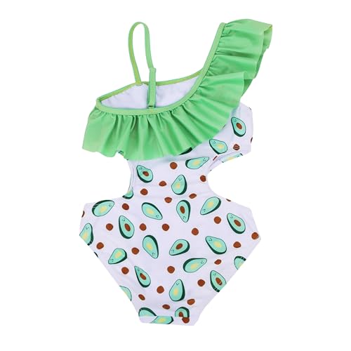 Image of LIZENS Girls' Swimwear Cut Out Trim Ruffle One Piece Beach Bathing Suit for Girls Floral Toddler Kids Swimsuit