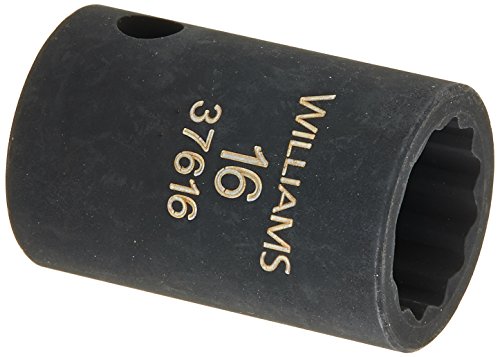 Williams 37616 1/2-Inch Drive 16mm Standard Impact Socket, 12-Point