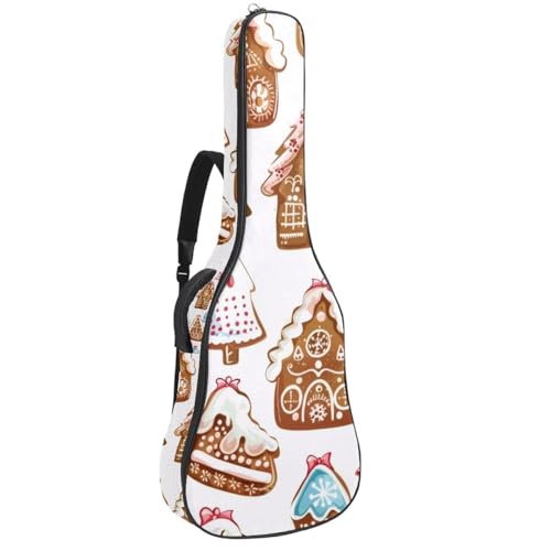 Housse de guitare acoustique 109 cm imperméable à motif maison de biscuits et sangles