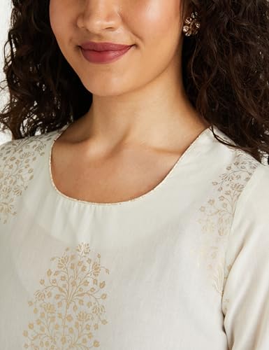 Image of BIBA Women Straight Cotton Straight Kurta Palazzo Suit Set