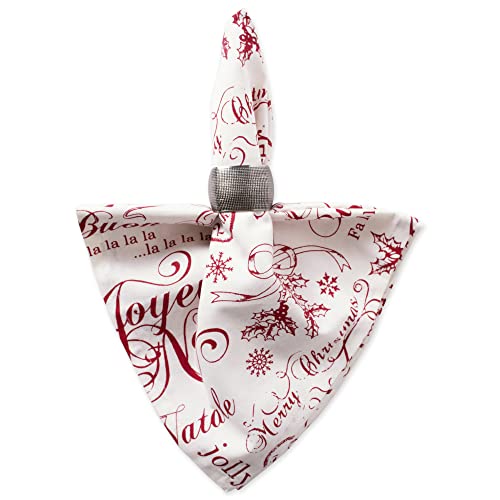 Dii Vintage Christmas Kitchen Textile Collection, Napkin Set, 20X20, Joyeux Noel, 6 Piece #TOP1