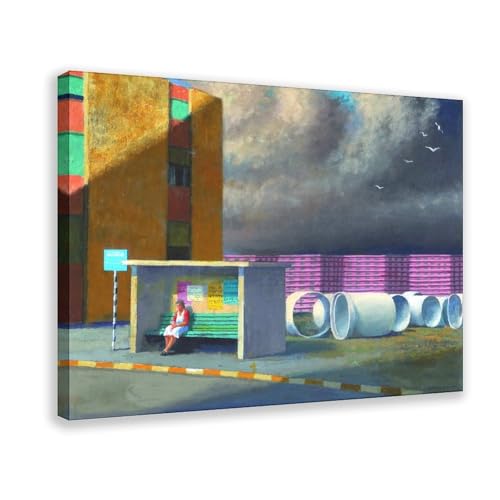 Toile The Bus Stop by Jeffrey cadre suspendu déco salon