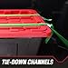 2-Pack 27-Gallon Stackable Storage Containers with Locking Snap Lid - Black and Red Plastic Bins for Home Organization
