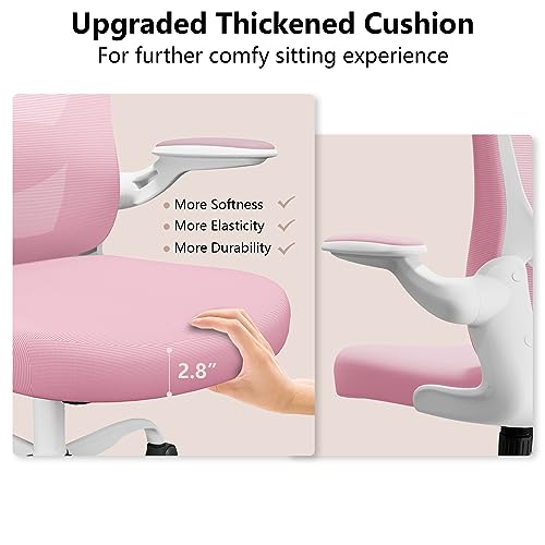 Image of Ergonomic Office Chair, Comfort Swivel Home Office Task Chair, Breathable Mesh Desk Chair, Lumbar Support Computer Chair with Flip-up Arms and Adjustable Height