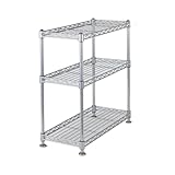 ドウシシャ ルミナス スーパーライト 3段 調味料ラック スパイスラック シンク下収納 幅45.5×奥行20.5×高さ46.5cm 可変棚 ミニラック 棚耐荷重30kg 防錆加工 サビに強い 水回りOK キッチンラック ポール径12.7mm WH2045-3