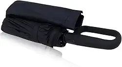 Guarda-Chuva Automático Reforçado Proteção Solar UV • Estrutura Anti-Vento Dobrável - Abertura e Fechamento Automático - Sombrinha Compacta Masculina e Feminina (Preto)