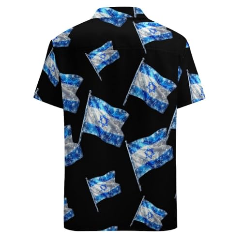 Israel Novelty Flag Casual Mens Shirts Hawaiian Button Down Short Sleeve T Shirt Tee Top4