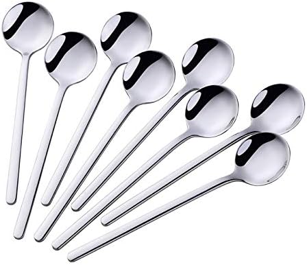Poylim Stainless Steel 18/10 Demitass Espresso Teaspoons, Set of 8, Silver Espresso Spoons