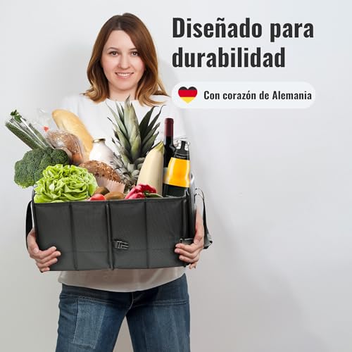 achilles Caja plegable para coche, organizador de coche, bolsa de maletero de tamaño ajustable, organizador de maletero, cierre de velcro en el suelo Negro 72x33x30cm - imagen 8