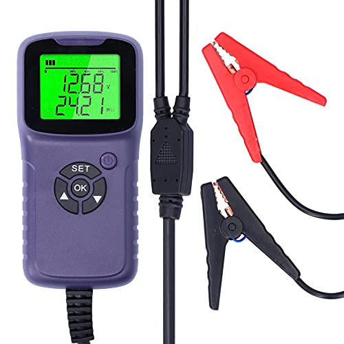A300 Digital Car Battery Tester, Automotive Battery Analyzer with LCD Screen, Auto Test Diagnostic Tool for 12V Flood AGM Gel Deep Cycle Batteries, Wide CCA Range 100-1700 (Purple)