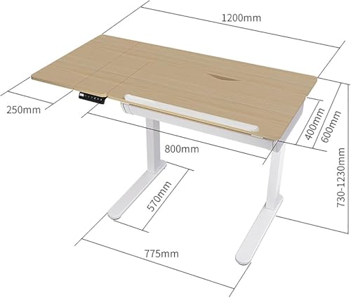 Drafting Tables Painting Table Electric Lifting Table Tiltable Painting Table Designer Desk Work Table Art Studio Table for Drawing (Color : Natural, Size : 120x60Cm) (Na