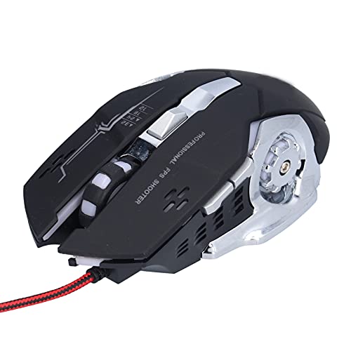 Ratón para Juegos con Cable, ratón ergonómico para Juegos con luz LED retroiluminada, 3200 dpi Ajustable, Ratones con Cable para PC, portátil y portátil Cover