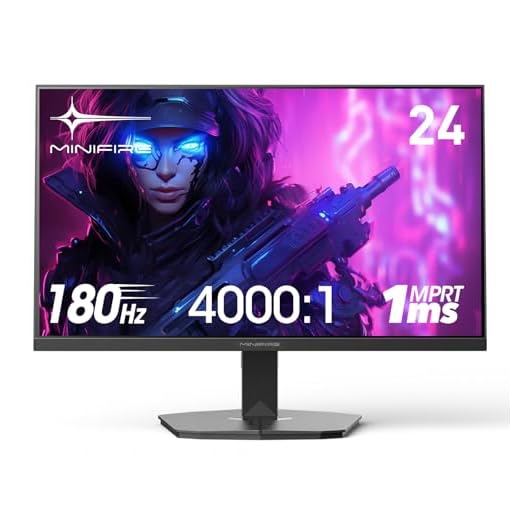 Minifire Gaming Monitor 24 Zoll, 180 Hz, 1ms, AdaptiveSync,IPS, 2xHDMI 2.0/1xDP 1.4 Ports, FHD, sRGB 110%, Monitor PC Bildschirm(MFG24F4 HDMI-Kabel im Lieferumfang enthalten)