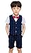 Happy Cherry - Traje Bebé Niños para Fiesta Boda Ropa Elegante de Bautizo Ceremonia Chaleco con Camisa Pantalones Cortos para Bebés Infantiles - 5-6 Años - Azul