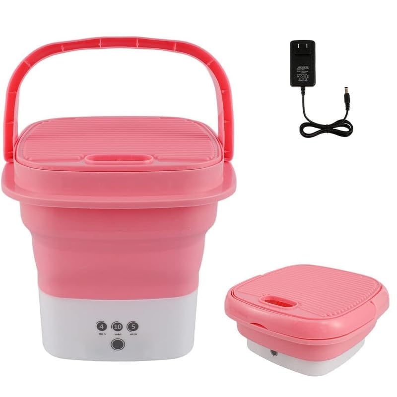NATUREVEDA Mini Portable Washing Machine - Folding Bucket Washer for Clothes Laundry- Collapsible Washing Machine for Camp