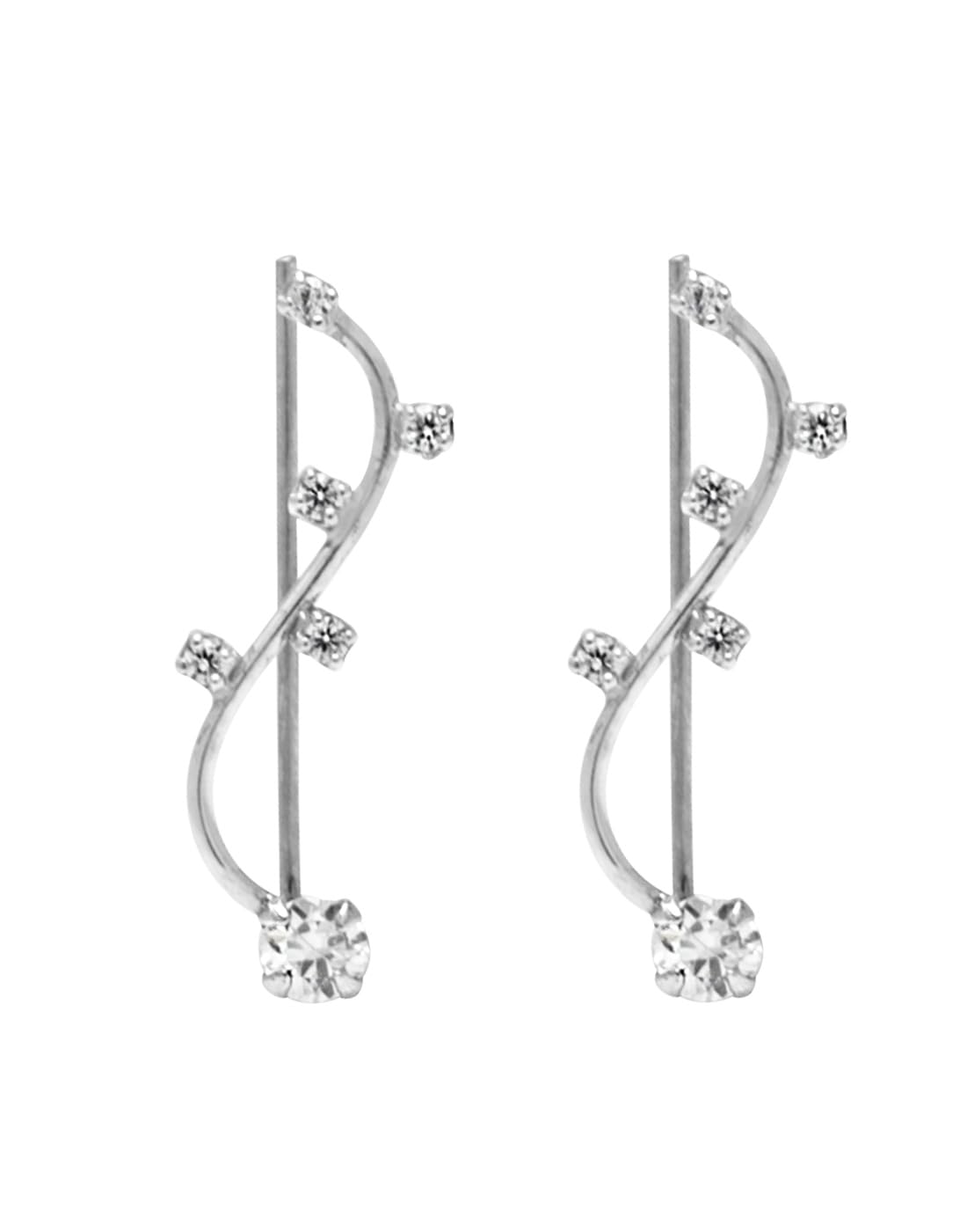 Abhooshan 925 Sterling Silver Ear Climber Crawler Cuff Earrings with Cz Stones for Girls Women Stylish Latest (Blue Cubic Zirconia) (B0CNPYJWKG) Amazon Price History, Amazon Price Tracker