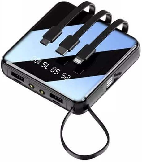 RANGENINE 20000mAh Portable Power Bank Built in Cables 22.5W 3A Fast Charging Battery packed with Smart LED Digital Display Compatible with Iphone 14,13,12,11,X PRO MAX & SAMSUNG S21 S20 IPAD TABLETS