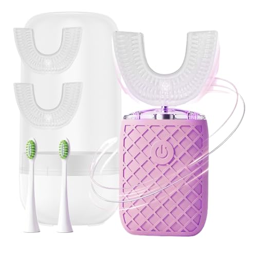 Nettoyage des taches dentaires par brosse à dents automatique rechargeable en forme de U