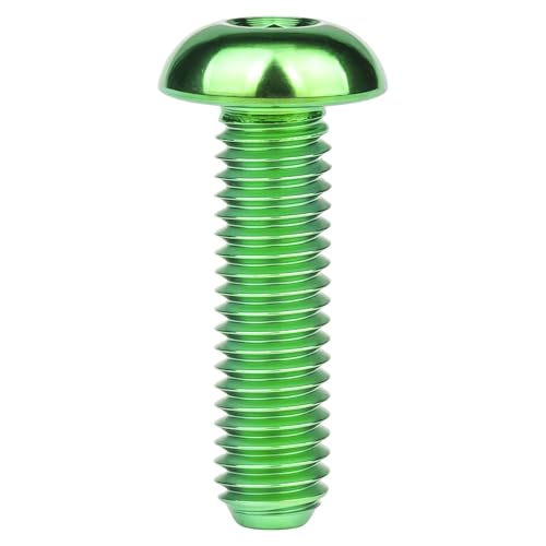 Image of Titanium Bolt M4x6 8 10 12 15 20mm Hex Head Screws for Bicycle Pack of 4 (Green, M4x15mm)