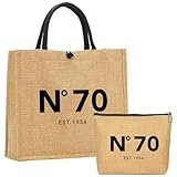 NGLIV 70th Birthday Gifts for Women 1956 Birthday Gifts for Women Jute Tote Bag and Makeup Bag Unique 70 Years Old Birthdays Gift for Mom Wife Aunt Friends Her