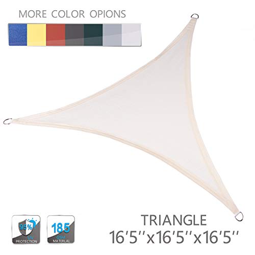 LOVE STORY 16'5'' x 16'5'' x 16'5'' Triangle Beige Sun Shade Sail Canopy