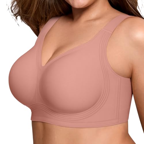 Image of LetsJoli Bras for Women Supportive Wireless Push Up Bra Full Coverage No Underwire Seamless Plus Size for Older Women