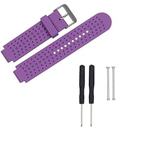 LICHIFIT Silicone Watch Band Strap Replacement Wristband for Garmin Forerunner 220 230 235 630 620 735 Watch with Pins…