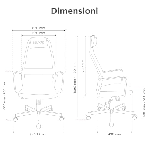 Grid Sedia da Gaming, Girevole, Regolabile in Altezza, Sedia da Scrivania e Ufficio Ergonomica, Seduta e Schienale Traspirante, Portata 110 Kg, Blu - Sedia gaming - Immagine 2