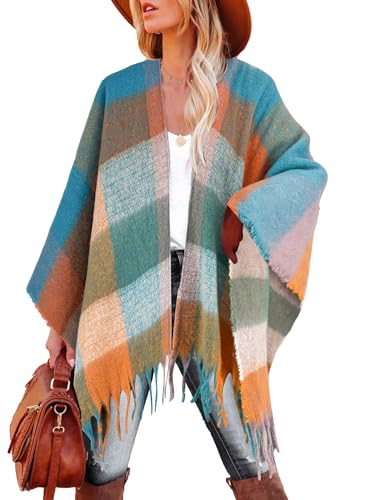 Image of Breezy Lane Women's Shawl Wraps Warm Poncho Ruana Wrap Cardigan