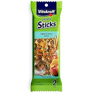 Vitakraft Crunch Sticks Apple & Honey Flavor Hamster Treat (2 Sticks), 3.5 oz