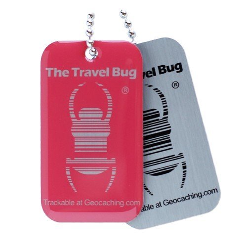 Geocaching QR Travel Bug Pink with QR Code-image-17