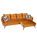 Produktbild riess-ambiente.de Elegantes Ecksofa Desire 277cm senfgelb Samt mit Zierkissen Retro Stil Sofa Eckcouch Couch