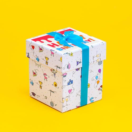 Send A Surprise Cake- 4" Vanilla Rainbow Confetti Surprise Cake- Rainbow Confetti Explosion