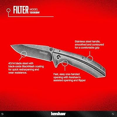 Kershaw 1306BWX Filter Knife in Clam Packaging