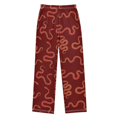 Boys' Pants Red Snake Animal Long Bottoms Jogger Pants Elastic Waist Trousers with Pockets S-XL - Main Image