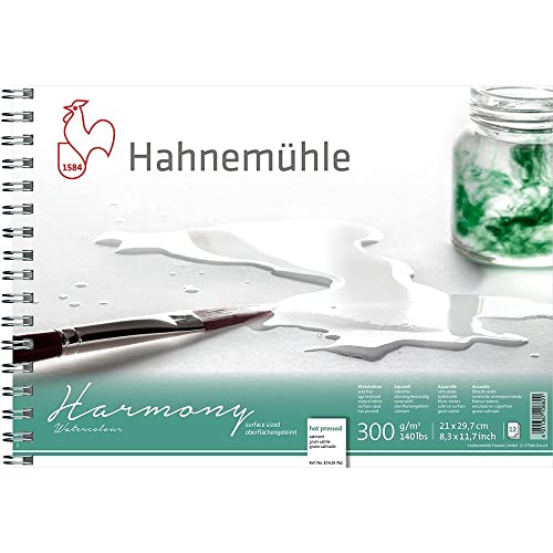 Harmony Watercolour 300 g/m², Bloco Aquarela c/espiral, textura satinada, A4, 12 fls.