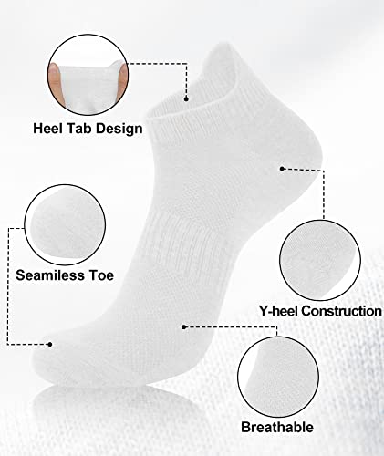 Chalier Apparel 9 Pairs Ankle Socks Men No Show Breathable Cotton Casual & Workout Low Cut Crew Athletic Socks For Men（C-White #TOP1