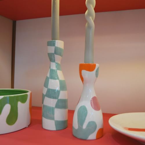 Kim Seybert Bella Short Candle Holder, in Blue Set of 2 in a Box