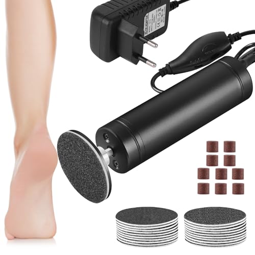 AOOWU Removedor de Callo del Pie Eléctrico, 2 en 1 Eléctrica Aparato de Pedicura, Velocidad Ajustable Lima Eléctrica para Pies, Profesional Quita Durezas Electrico Exfoliante Eliminar Durezas y Callo
