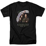 Stargate SG-1 Science Fiction Television Series Cast Stacked Adult T-Shirt Tee Black