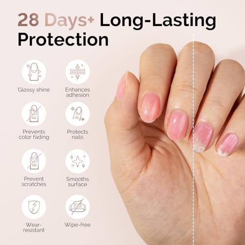 Image of MelodySusie 2PCS Hema Free Gel Top Coat and Base Coat Set,Hema Free,Hpma Free,Tpo Free,No Wipe,Soak off UV LED Drying,Long Lasting Gloss Shiny 15ML