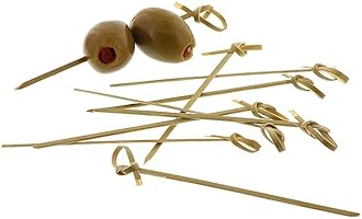 DEERA 6 Inch Bamboo Knot Sticks – Eco-Friendly Appetizer & Cocktail Skewers – Pack of 100